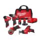 Milwaukee M12 FUEL 12-Volt Li-Ion Brushless Cordless Hammer Drill & Impact Driver Combo Kit w/2 Batteries, Cut Off Saw & Recip Saw 3497-22-2522-20-2420-20