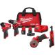 Milwaukee M12 FUEL 12-Volt Li-Ion Brushless Cordless Hammer Drill & Impact Driver Combo Kit w/2 Batteries, Cut Off Saw & Ratchet 3497-22-2522-20-2457-20