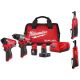 Milwaukee M12 FUEL 12-Volt Li-Ion Brushless Cordless Hammer Drill & Impact Driver Combo Kit w/2 Batteries, 3/8 Ratchet (4-Tool) 3497-22-2567-20-2457-20
