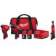 Milwaukee M12 12-Volt Lithium-Ion Brushless Cordless Subcompact Drill and Impact Driver Combo Kit w/ 3/8 in. Ratchet (3-Tool) 3494-22-2457-20