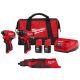 Milwaukee M12 12-Volt Lithium-Ion Brushless Cordless Subcompact Drill and Impact Driver Combo Kit w/ Brushless Rotary Tool(2-Tool) 3494-22-2525-20