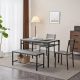 Karl home Gray 29.9 in. 4 Seat Rectangular Dining Table Set with Chairs and Bench K1G52003974