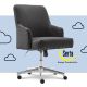 Serta - Leighton Modern Memory Foam & Twill Fabric Home Office Chair - Graphite
