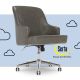 Serta - Leighton Modern Bonded Leather & Memory Foam Home Office Chair - Gray