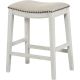 OSP Designs - Contemporary Wood Saddle Stool (Set of 2) - Beige