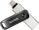 SanDisk - iXpand 256GB USB 3.0, Apple Lightning Flash Drive with Hardware Encryption (Black)/Silver