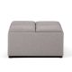 Simpli Home Avalon 35 inch Wide Contemporary Square Coffee Table Storage Ottoman - Gray Cloud