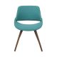 Simpli Home - Malden Mid Century Modern Bentwood Dining Chair in Turquoise Blue Woven Fabric - Blue Turquoise