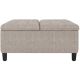 Simpli Home - Harrison 36 inch Wide Transitional Square Coffee Table Storage Ottoman in Tweed Look Fabric - Platinum
