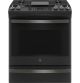 GE - 5.6 Cu. Ft. Slide-In Gas Convection Range with Self-Steam Cleaning, Built-In Wi-Fi, and No-Preheat Air Fry - Fingerprint Resistant Black Slate