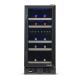 NewAir 15 in. Built-in 29 Bottle Dual Zone Compressor Wine Fridge in Black Stainless Steel - Black stainless steel
