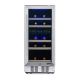 NewAir 15 in. Built-in 29 Bottle Dual Zone Compressor Wine Fridge - Stainless Steel, Recessed Kickplate - Stainless steel