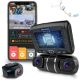 Rexing - S1 PRO 1080p 3-Channel Wi-Fi Dash Cam w/ Built-in GPS and 64GB Internal Memory - Black