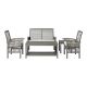 Walker Edison - 5 pc. Cypress Acacia Wood Patio Chat Set - Grey Wash