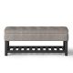 Simpli Home - Cosmopolitan 44 inch Wide Traditional Rectangle Storage Ottoman Bench with Open Bottom - Distressed Grey Taupe
