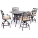 Hanover - Traditions 5-Piece High-Dining Set with a 42 In. Square Cast-top Table - Alumicast/Tan