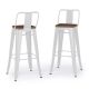 Simpli Home - Rayne Metal and Wood Bar Stool (Set of 2) - White