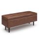 Simpli Home - Shay Mid Century Rectangular Storage Ottoman - Distressed Saddle Brown
