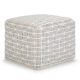 Simpli Home - Noreen Square Pouf - Light Blue, White