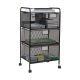 Mind Reader - Cart with Drawers, Laundry Organizer, Utility Cart, Bathroom, Kitchen, Metal Mesh, 16