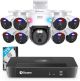 Swann Professional 16-Channel 8-Bullet 1-Pan&Tilt Camera, Indoor/Outdoor, 4K UHD, 2TB NVR Security Surveillance System - White