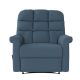 ProLounger - Cooper Tufted Back Extra Large Low-Pile Velour Wall Hugger Reclining Chair - Medium Blue
