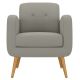 Handy Living - Kenneth Mid-Century Modern Linen Armchair with Natural Finish Legs - Dove Gray