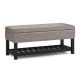Simpli Home - Lomond Storage Ottoman Bench - Distressed Grey Taupe
