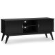 Simpli Home - Draper SOLID HARDWOOD 60 inch Wide Mid Century Modern TV Media Stand in Black For TVs up to 65 inches - Black
