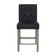 CorLiving - Leila Fabric Counter Height Barstool - Graphite Black