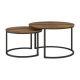 CorLiving - Fort Worth Wood Grain Finish Nesting Coffee Table - Brown