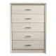 CorLiving - Newport 5 Drawer Tall Dresser - White Washed Oak