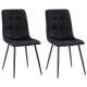 CorLiving - Nash Velvet Side Chair With Legs - Black