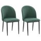 CorLiving - Nash Side Chair With Black Legs - Dark Green
