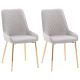 CorLiving - Nash Velvet Channel Tufted Side Chair - Light Grey