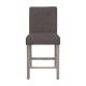 CorLiving - Leila Fabric Square Tufted Counter Height Barstool - Charcoal Brown