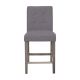 CorLiving - Leila Fabric Square Tufted Counter Height Barstool - Silver Grey