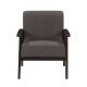 CorLiving - Greyson Wood Armchair - Charcoal Brown