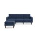 Burrow - Mid-Century Nomad Sofa with Ottoman - Navy Blue