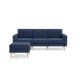 Burrow - Mid-Century Nomad Sofa with Ottoman - Navy Blue