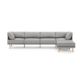 Burrow - Contemporary Range 4-Seat Sofa with Attachable Ottoman - Stone Gray FLRST-SF-RG-S4-A2-C1-SG-LW