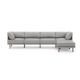 Burrow - Contemporary Range 4-Seat Sofa with Attachable Ottoman - Stone Gray FLRST-SF-RG-S4-A2-C1-SG-DW