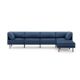 Burrow - Contemporary Range 4-Seat Sofa with Attachable Ottoman - Navy Blue FLRST-SF-RG-S4-A2-C1-NB-DW