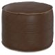 Simpli Home - Brody 20 Inch Round Pouf - Distressed Dark Brown