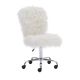 Linon Home Décor - Larabee Plush Faux Fur Adjustable Office Chair With Chrome Base - White