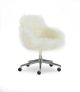 Linon Home Décor - Diehm Faux Fur Adjustable Office Chair With Arms - Off-White