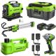 Greenworks - 24V Cordless Premium Car 5 Piece Combo Kit with 2.0Ah and 4.0Ah Batteries & (2) Chargers - Green