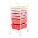 Costway - 6 Drawer Rolling Storage Cart Scrapbook Paper Office Organizer - Gradient Pink