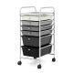 Costway - 6 Drawer Rolling Storage Cart Scrapbook Paper Office Organizer - Gradient Gray