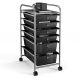 Costway - 6 Drawer Rolling Storage Cart Scrapbook Paper Office School Organizer - Black